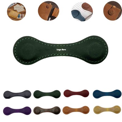 Vintage Leather Magnetic Bookmark Clip