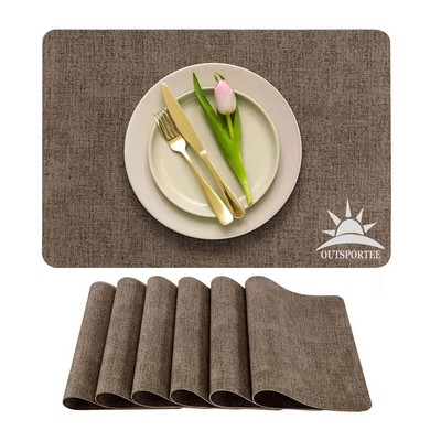 Faux Leather Placemats for Dining and Kitchen