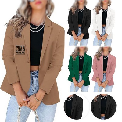 Women's Relaxed Open-Front Blazer Jacket