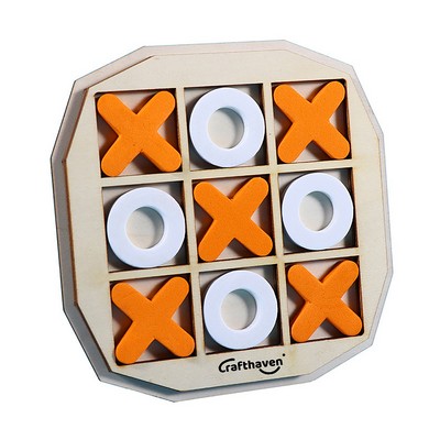Wooden Board Tic Tac Toe Game
