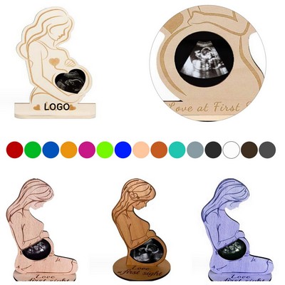 Natural Wood Picture Frame Baby Ultrasound Photo