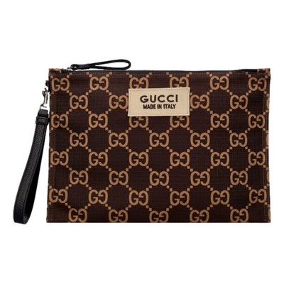 Gucci Ripstop Canvas Jumbo GG Large Clutch Wristlet