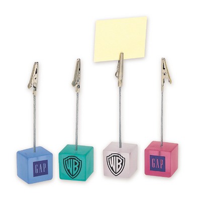 Frosted Acrylic Note Holder w/Bulldog Clamp