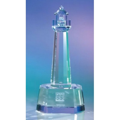 Beacon Lighthouse Crystal Award (8")