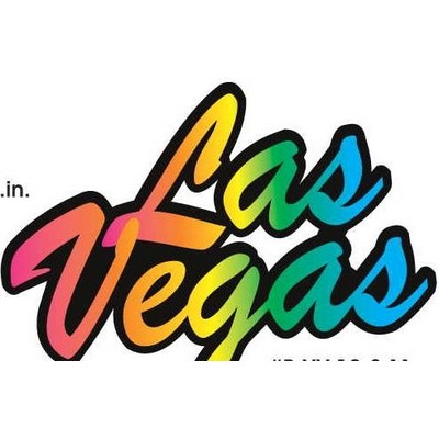 Las Vegas (Stacked) Promotional Magnet w/ Strip Magnet (6 Square Inch)