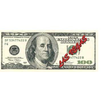 Las Vegas $100 Bill Magnet w/ Full Magnetic Back (2 Square Inch)