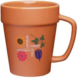 14 Oz. Satin Terra Cotta Flower Pot Mug - Dishwasher Safe - Precision Spot Color