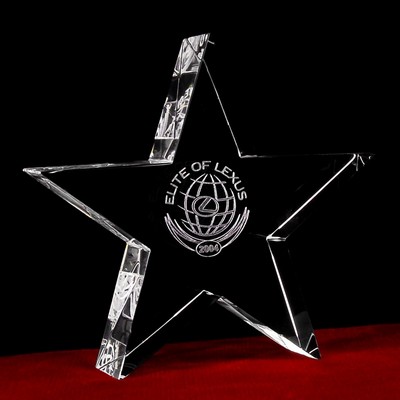 Custom Crystal Image in Star Plaque w/3D Logo/ Text