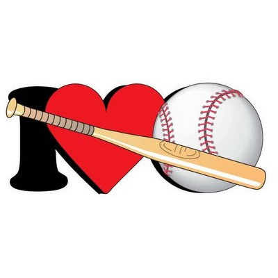 I Love Baseball w/ Bat Maxi Magnet (6 Square Inch)