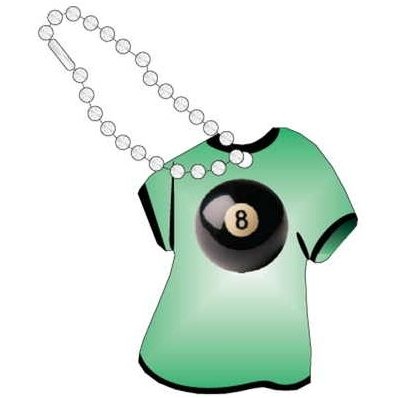 8 Ball Promotional T-Shirt Key Chain w/ Black Back (4 Square Inch)