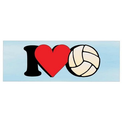 I Love Volleyball Panoramic Metal Photo Magnet (1 5/8"x4 5/8")