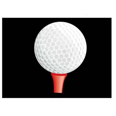 Golf Ball & Tee Metal Photo Magnet w/ Magnetic Back (2.5"x3.5")