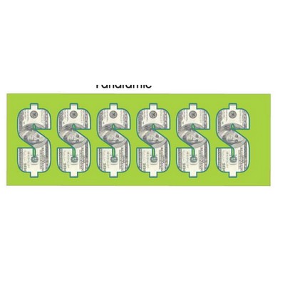 Dollar Sign $100 Bill Panoramic Badge w/ Bar Pin (1.625"x4.625")