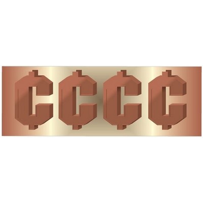 Cent Sign Panoramic Metal Photo Magnet (1.625"x4.625")