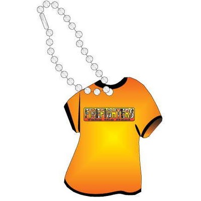 Fireman Slogan Promotional T Shirt Key Chain w/ Black Back (4")