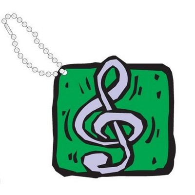 Treble Clef Promotional Key Chain w/ Black Back (4 Square Inch)