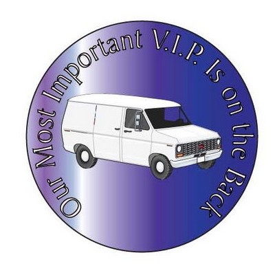 White Panel Van Round Hand Mirror (2½" Diameter)
