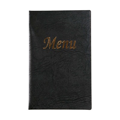 Black Vinyl Menu Cover With "Menu" (5.5" X 8.5")