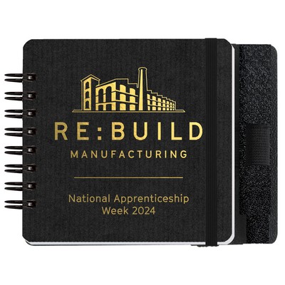 Classic Square Journal w/50 Sheets & Pen Holder (3 11/16 Square Inches)