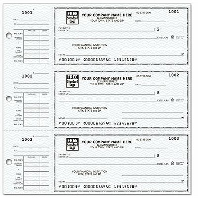 3-On-a-Page End-Stub Deskbook Business Checks (1 Part)