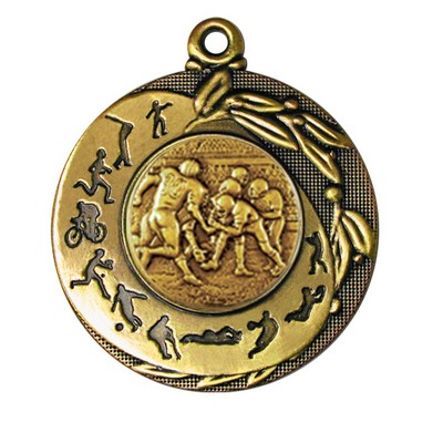 Stock Sport Silhouettes 2" Medal- Football