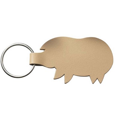 Bonded Leather Pig Shaped Animal Collection Key Chain