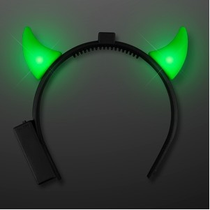 Light Up Green Devil Horns - BLANK