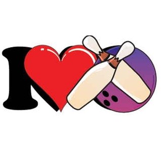 I Love Bowling Promotional Magnet w/ Strip Magnet (10 Square Inch)