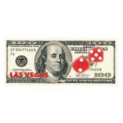 Las Vegas Dice $100 Bill Promotional Magnet w/ Strip Magnet (10 Square Inch)