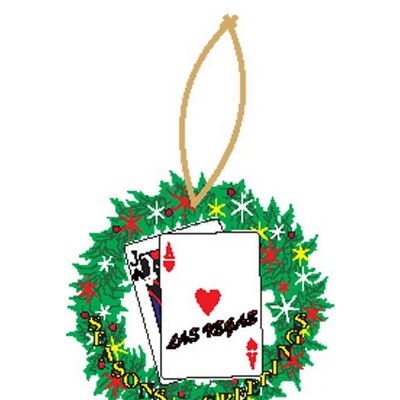 Las Vegas Blackjack Gift Shop Wreath Ornament w/ Clear Mirror Back (10 Square Inch)