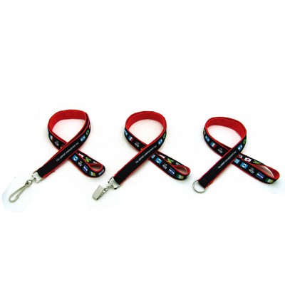 3/4" Woven Lanyard w/ Bulldog Clip