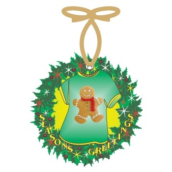 Gingerbread Man Promotional Wreath & T-Shirt Ornament (9 Square Inch)