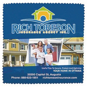 6"x 6" "Chamarel L" Recycled RPET Full Color Import Air Ship Microfiber Cloth & Screen Cl (Overseas)