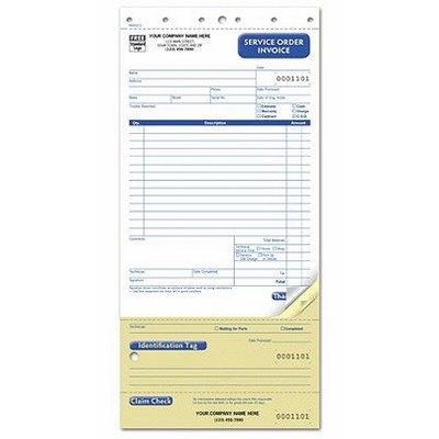 Service Order Forms - Compact, w/ Claim Checks (3 Part)