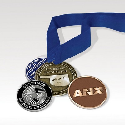 Zinc Medallion with Ribbon - Deep Relief 2-3/4" dia