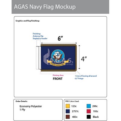 Navy Antenna Flags 4x6 inch