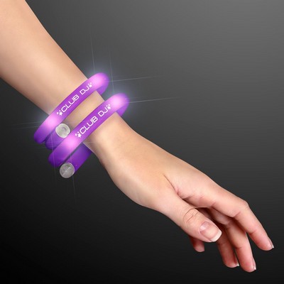 Purple Light Up Tube Wrap Bracelets - PRINTED