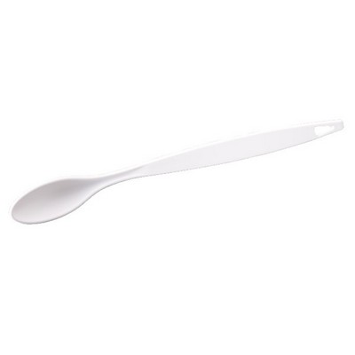 9" White Condiment Spoon