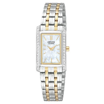Citizen® Ladies' Two-Tone Quartz Watch W/ MOP Dial & Swarovski® Crystal Bezel
