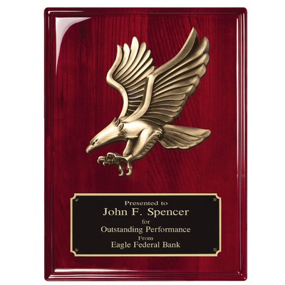 Rosewood Piano Plaque, Eagle, 9x12"