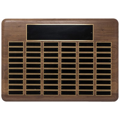 Solid Walnut Perpetual Plaque, 15 x 21", 60 plates