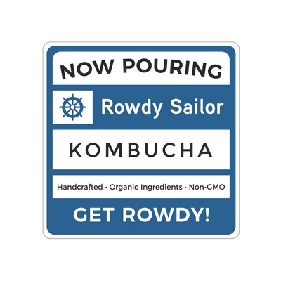 Square Sticker | Round Corners | 7" x 7" | White Static | Static Back | Screen