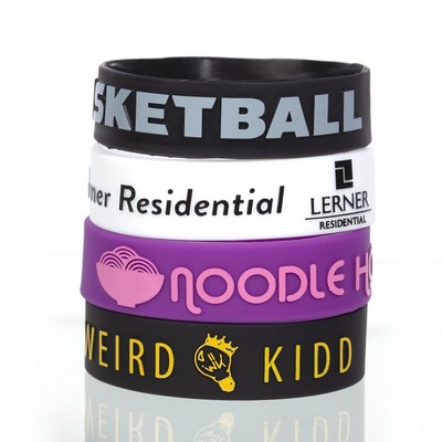 3/4" Embossed Silicone Wristband with Imprint