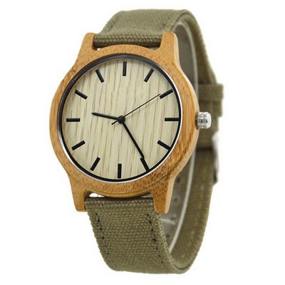 Bamboo & Soft Strap Watch