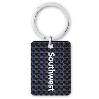 Pure Carbon Fiber Rectangle Key Tag (1¾" x 1¼" x 1½ Mm)