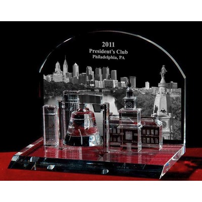 Crystal Philadelphia Cityscape Award (5 1/4")