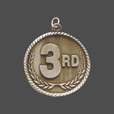 Gold 3rd Place High Relief Medal (2")