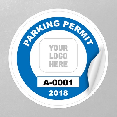 Circle Parking Permit with Your Logo (Outside Application) - 3" x 3"