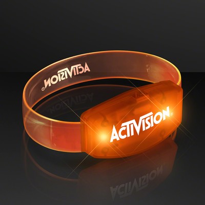 Orange "Galaxy Glow" LED Wrist Band Bracelets, Patent Pending - PRINTED