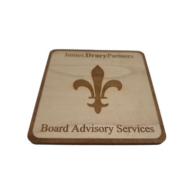 USA Made RusticRest Custom Wood Coasters with Cork Backing (4") Square